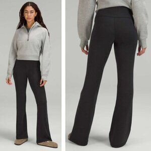 LULULEMON Brushed Softstreme Ribbed Zip Flared Pant 32.5" Size 0 Black